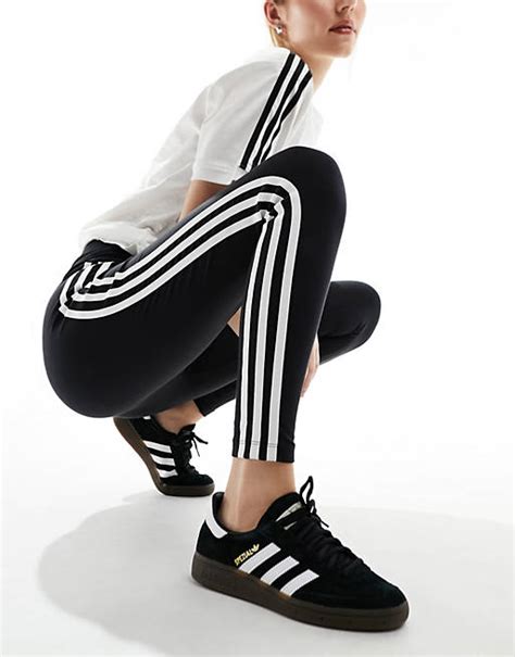 adidas Originals – Leggings mit 3 Streifen in Schwarz 